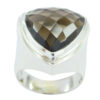 Good Gemstones Triangle Checker smoky quartz rings