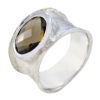 Nice Gemstone  Oval Checker smoky quartz ring
