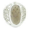 Good Gemstones Oval Checker smoky quartz ring